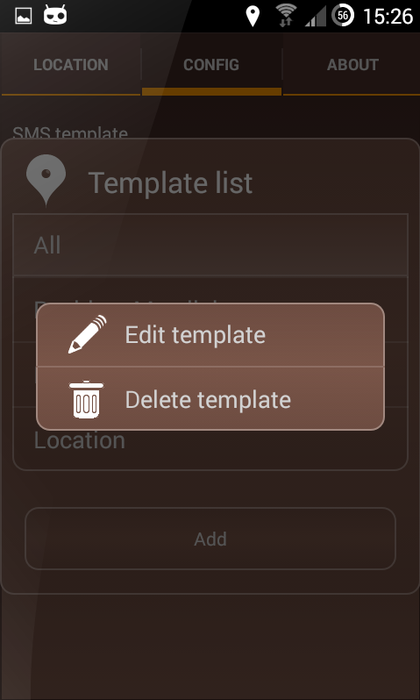 Edit / delete template