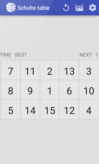 Schulte Table Game screenshot